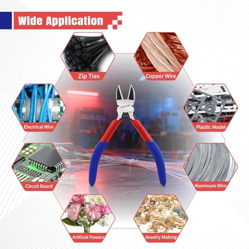 3-Piece Electrician's Pliers Set Professional Wire Stripping Tool | 7” Wire Stripper & 5” Needle Nose Pliers & 5” Wire Cutter Spring-Loaded Design & Non-Slip Grip for Electrical Work, DIY - color: Wire Cutter+needle Nose+wire Stripper