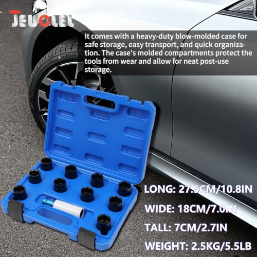 11PCS Wheel Locking Nut Key Kit for Toyota, Lexus, Tacoma | Wheel Lock Nut Socket Adapter Set, Anti-Theft Lug Removal Tool, Anti-Theft Screw Remover, Repair Tool, Tyre Fitting, garage