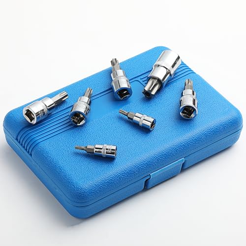 Bates- Torx Bit Socket Set, 13 pcs, TT8-TT60, 1/4" 3/8" & 1/2" Drive, Silver, Tamper Proof Torx Bit Set - size: 13 pcs, TT8-TT60
