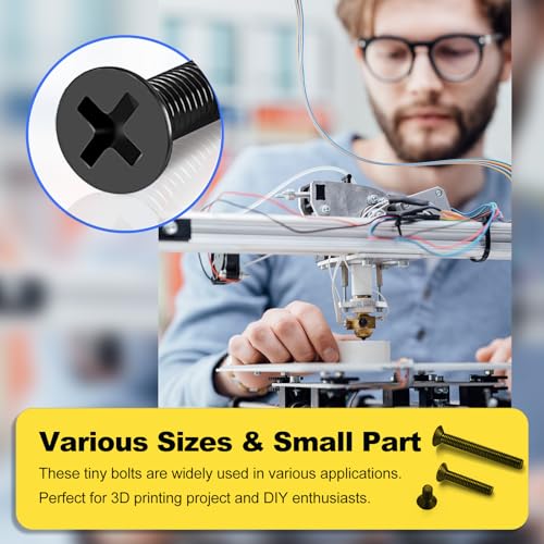 KADRICK 325Pcs M5 Countersunk Screws,M5 Flat Head Screws,Phillips Bolts Nuts Washers Assortment Kit,Zinc Plated,Lenth of 8MM-30MM - size: M5 325Pcs 8-30mm