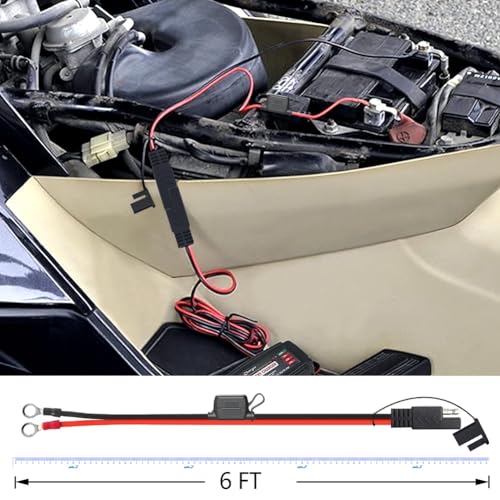 3-Pack 6FT 16AWG SAE to O Ring Terminal Harness, Battery Quick Disconnect Cable with 10A Fuse, 12V 24V Waterproof Eyelet Connector for Motorcycle, Car, Marine, Lawn Mower - color: 16AWG-6FT-3PCS