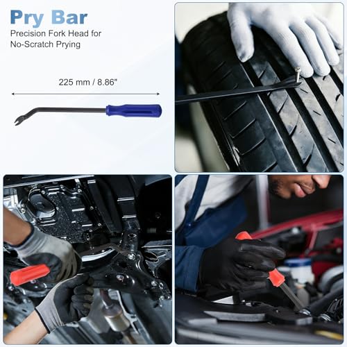 11Pcs Hook and Pick, Straight Head Magnetic Pickup Tool Large Small Hook Short Pry Bar Gasket Scraper for Remove Hoses Gaskets Car Panel Fastener, Blue - color: Blue