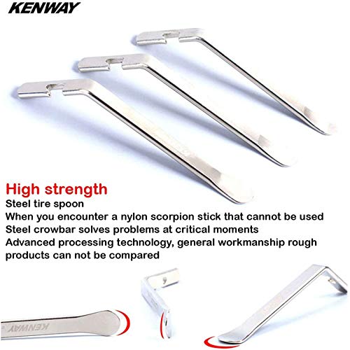 Bicycle Tire Lever Tyre Spoon Changing Tool, Stainless Steel Portable Bike Tire Levers to Repair Bike Tube, Set of 3