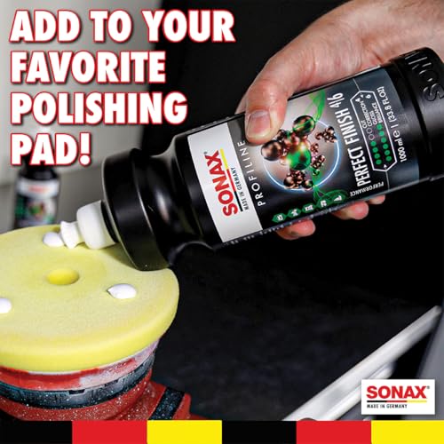SONAX Perfect Finish 1L | Scratch and Swirl Remover Polish | Machine Polish | Paint Correction Polish | High Gloss | Black Paint Polish | No Fillers Paint Correction | 33.8 Oz - size: 33.8 fl. oz.