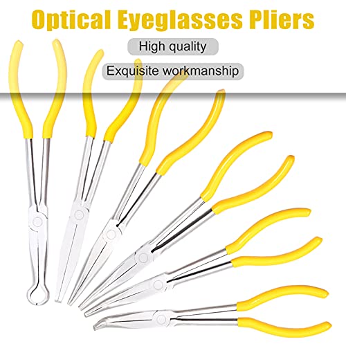 11-Inch Long Reach Bent Nose Pliers with Serrated Jaws 45 Degree Angled Needle Nose Plier Angled Pliers, Long Reach Plier for Hard to Reach Narrow Spaces & Limited Clearance Areas - style: 45 Degree angled pliers