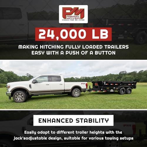 Primary Mover Hydraulic Trailer Jack (24,000 lb) - Power Jack 12K x 2 Double Acting, Lift Trailer Jack Stand & Hydraulic Jack Bracket kit with Hydraulic Power Unit (24k Jack Bolt On) PFJ-2-MB-ADS-K - style: 24k Jack "Bolt On"
