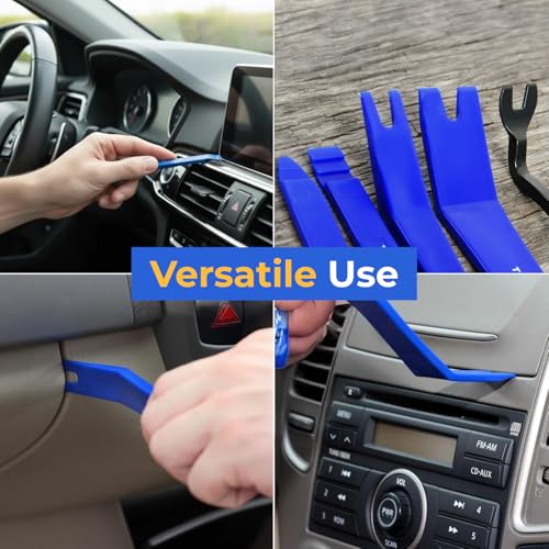 Tresalto Auto Trim Removal Tool Kit - 5 Piece Set for Dash, Door Panel, Clip Remover - Scratch-Resist Nylon Pry Tools for Interior Car Trims Work - Panel Prying Tools Included - Blue - size: 5 Pack