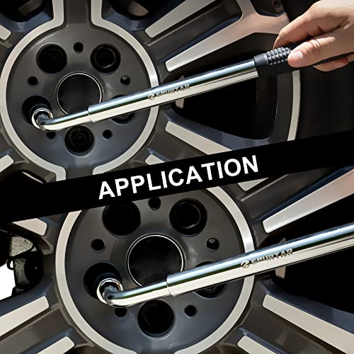 Spurtar Telescoping Lug Wrench Extendable Wheel Brace Lug Nut Wrenchs Tire Repair Tools Wheel Nut Remover 1/2 Drive with 17/19mm and 21/23mm Sockets Storage Canvas Pouch for Car, Van, Truck, Caravan - size: Telescoping