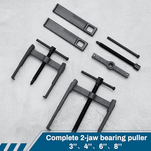 MorningRo 4 Pcs 2 Jaw Gear Puller Set 3'' 4'' 6'' 8'' Steel Bearing Pulley Puller Hand Removal Tool Adjustable Pump Remover for Wheel, Motorcycle, Bearings, Gears, Flywheels - size: 3'' 4'' 6'' 8''