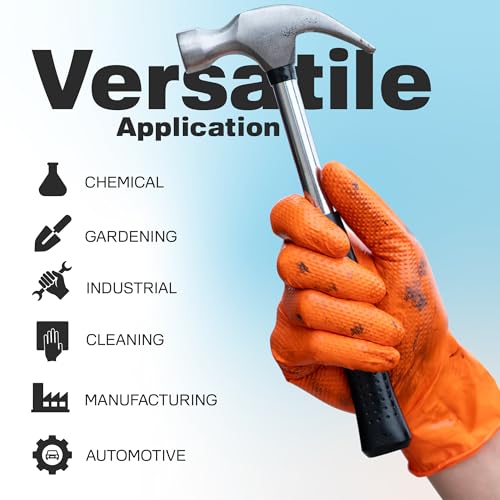 Raxwell Nitrile Disposable Gloves - Puncture-Resistant Work Gloves - Diamond Grip for Food Prep, Cleaning & Cooking - size: X-Large, style: 1000 Count