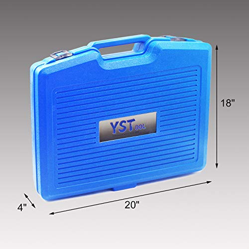 YSTOOL Radiator Pressure Tester Pneumatic Vacuum Cooling System Purge Refill Kit 28PCS Universal Automotive Water Tank Leak Test and Coolant Fill Tool Set with Adapters Gauge Case