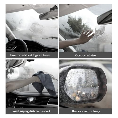 Car Windshield Cleaner Tool,3 in 1 Car Window Cleaner Tool Kit with Retractable Handle & 2 Re-Usable Microfiber Pads,180° Swivel Cars Cleaning Tools for Auto Outside/Inside