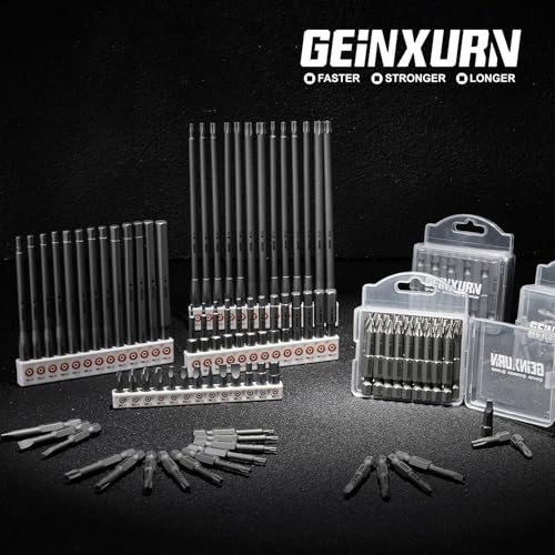 Geinxurn 26Pieces Fixedge Screwdriver Bit Set, 6Inches Magnetic Alloy Steel Phillips/Slotted/Square/Torx/Hex/Security Torx Insert Power Bits Tips with Storage Organizer for Home Repair - style: FXMX150-026