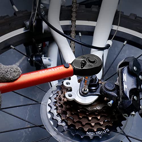 1/4 Inch Drive Click Torque Wrench, 27 PCS Bike Torque Wrench Set Double Scale (1-25Nm/8.9-221.3lb.in), 0.1Nm High Precision with Bit Sockets, 3/8 Adapter, Extension Bar, for Bicycle Maintenance - size: 1/4-inch (27pcs, 1-25 nm/8.9-221.3 lb.in)