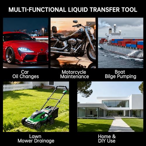 6L Manual Vacuum Oil Extractor Pump, Fluid Extractor Pump with 1 Hose and 3 Long Hard Tubes for Automotive, Marine, and Multi-Purpose Fluid Changes