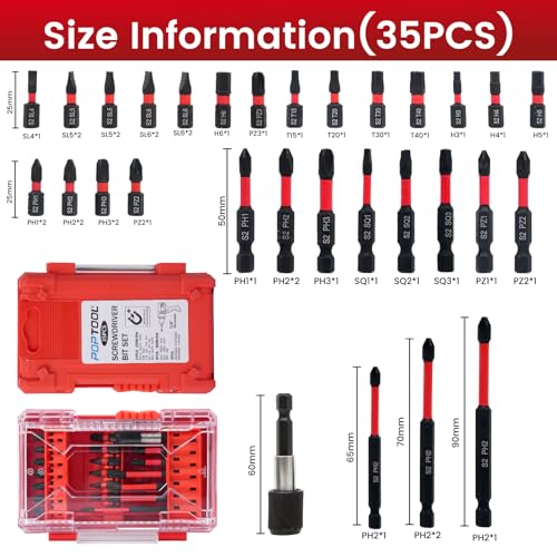 35-Piece Magnetic Security Screwdriver Bit Set with Storage Case, Dual-Use for Power Drills & Manual Drivers