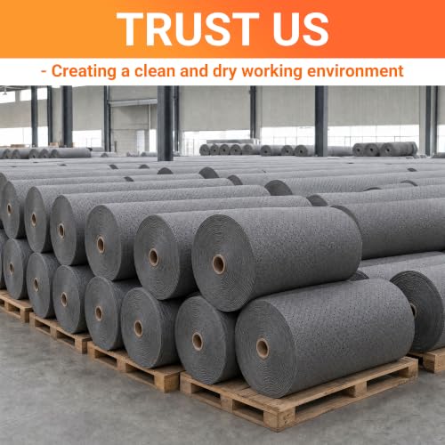 Oil Absorbent Mat Roll, 30" x 200 ft Heavyweight Spill Sorbent Pads | Absorbs up to 42.5 Gallons per Roll, Extended Roll for Industrial Shop, Garage Leaks & Drips, MAT411