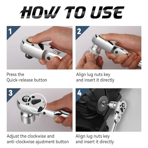 DISEN 3-Piece Extendable Flex-Head Ratchet Wrench Set with EVA Storage Case - 1/4", 3/8", 1/2" Drive, 72-Tooth, Rubber Grip, Adjustable Length - Professional Automotive and DIY Tools - size: 1/4''+3/8''+1/2'' Set, style: 72T Extendable&Flex-Head Ratchet