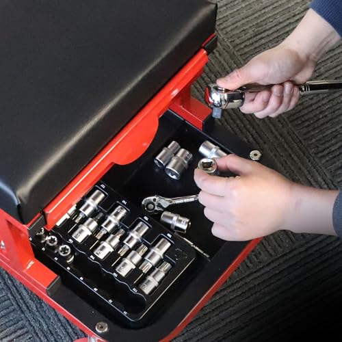 TOPLINE 19-Piece 1/2” Drive E-Torx Socket Set and Torx Bit Socket Set, with Storage case, Premium CR-V Steel, E10-E24, T20-T70, E Socket Set for Mechanic and Home Repair