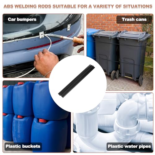 MECCANIXITY 8 Inch Plastic Welding Rods, Double Strand Round Sticks ABS Welding Rods for Plastic Welder Kayak Car Bumper Repair Pack of 10 2.5x5mm, Black - color: Black, size: 8 Inch