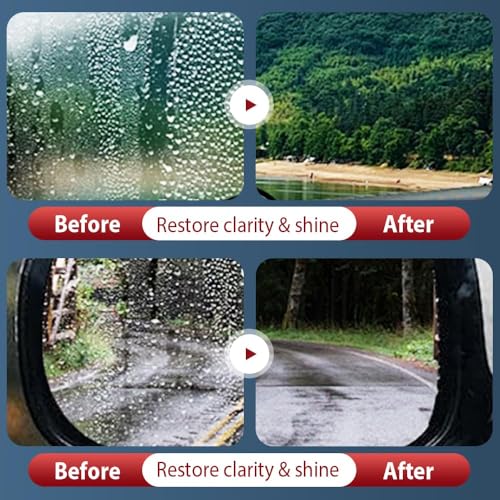 D1 Glass Polishing Liquid, 2025 New Car Glass Oil Film Remover and Auto Scratch Repair Compound, Car Glasses Polishing Compound, Anti-Fog Hydrophobic Coating Spray with Sponge (black-2pcs) - color: Black-2pcs