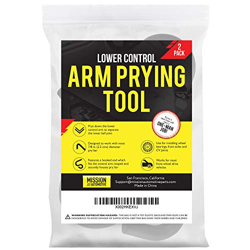 Mission Automotive 2-Pack Lower Control Arm Prying Tools - 7/8-Inch Pry Bar Hook Adapter - Automotive & Mechanic Tools for Front-Wheel Drive Vehicles, Bushing Removal & Control Arm Pry Hook