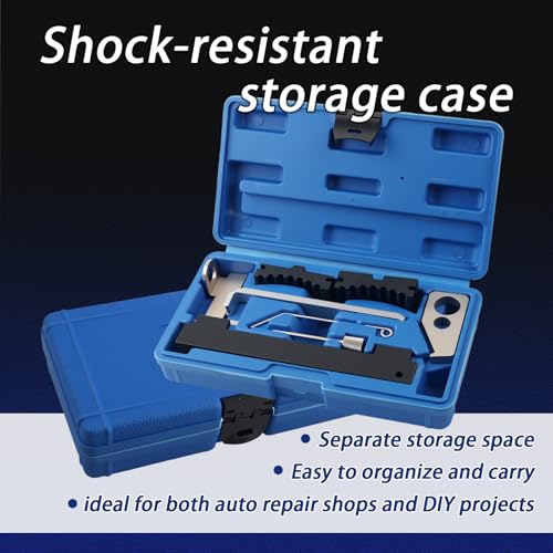 Stacool 8PCS Camshaft Locking Tool Kit,KM-6628-A KM-6625 Car Engine Timing Tool Compatible with Alfa Romeo Chevrolet Fiat Saab,Timing Chain Tools Set with Storage Case for Auto Maintenance