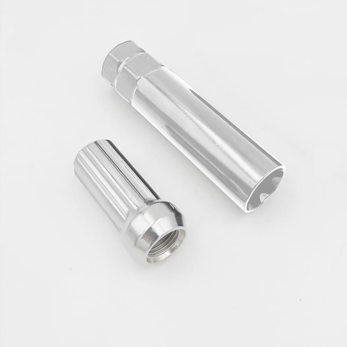 AUCELI 6 Point Spline Lug Nuts Key Tuner Socket Tool, Automotive Wheel Lock Removal Kit for Wrench with 3/4” & 13/16" Hex, Compatible with 12x1.5 12x1.25 1/2" x20 Thread Size, Universal Fit(Silver) - color: Silver