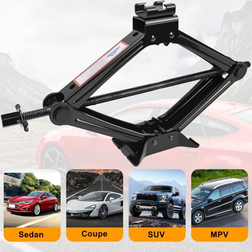 Scissor Car Jack 2.5 Ton (5511 lbs) Tire Changing Kit with Lug Wrench - Emergency Kit for Car, SUV, MPV - size: 2.5T