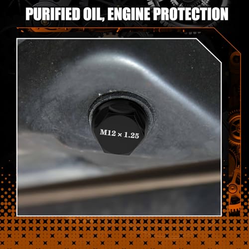 M12x1.25 Magnetic Aluminum Oil Drain Plug with 1 Pcs Copper Gasket Crush Washer Sump Drain Nut Bolt Oil Pan Bolt Anti Leakage Seal Replacement for Toyota Nissan Infiniti Lexus - size: M12x1.25