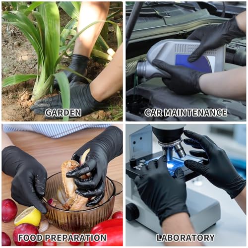 FINITEX - Black Nitrile Disposable Gloves, Exam Gloves, Powder-free, Latex-free, 3mil, Case of 10 Boxes - size: X-Large (Pack of 1000)