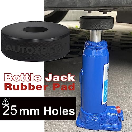 Hydraulic Bottle Jack Slotted Adapter Pad Rubber Protection 25mm Hole On Bottom Support Block Car Lift Tool for Most 3-4 Ton Bottle Jacks Jacking Points Universal Repair - size: 25MM