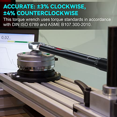3/8" Drive Click Torque Wrench, 72 Tooth Dual-Direction Adjustable, Dual Scale, ±3% Accuracy, for Bicycle, Motorcycle, Automotive Repair and Maintenance - size: 3/8"