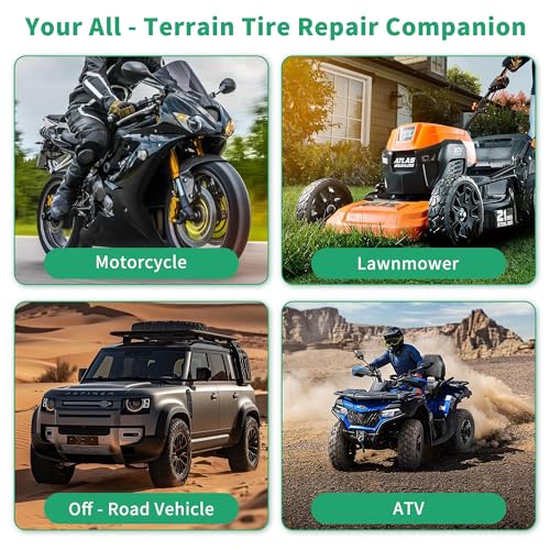 Tire Repair Gun Kit with 16 Mushroom Plugs and Tire Patches | Mushroom Repair Units for Tubeless Tire Puncture and Patch Applications