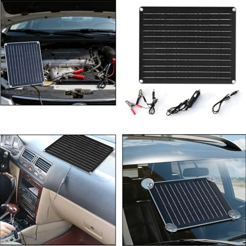 XINPUGUANG 10W 12V Solar Panel Battery Charger Maintainer Kits Trickle Charger with Charge Controller, Cigarette Lighter, Alligator Clips, for RV,Car, Truck, Boat(10W)