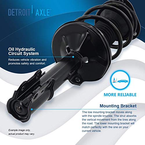 Detroit Axle - 4 Front & Rear Struts for 2003-2008 Toyota Corolla | Complete Quick Install Ready Struts w/Coil Springs Assembly 2004 2005 2006 2007 Replacement Suspension Strut Shock Kit - size: 10034-4/Pair