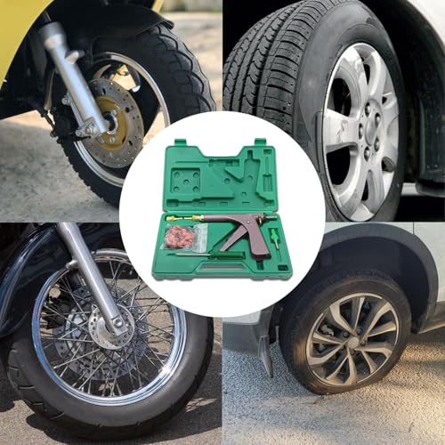 Tubeless Tyre Repair Kit Tire Gun Puncture Valve Removal Tools with Mushroom Plugs for Truck, RV, Jeep, ATV, Tractor,Trailer ect