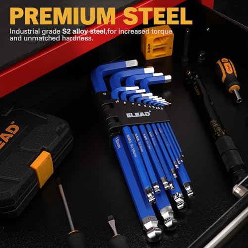 ELEAD Jumbo Hex Key Allen Wrench Set | 13-Piece Metric 2-19mm | Long Ball End Durable S2 | 4" - 13.5" Long | Automotive | Mechanic | Furniture | Professional Grade Tools - style: 13PCS Jumbo Metric
