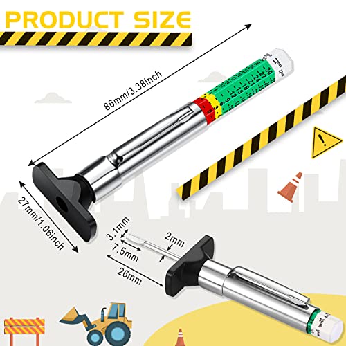 100 Pieces Tyre Tread Depth Gauge Color Coded Tire Depth Gauge Tool Tire Tread Accurate Measurement Tools, Green