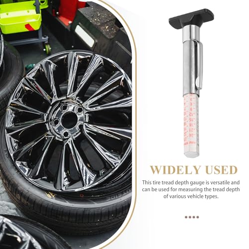 Artibetter Car Tire Tread Depth Gauge Reliable and Versatile Tool Plastic 0-25mm Tire Thread Measuring Gauge for Measuring the Tread Depth of Vehicles