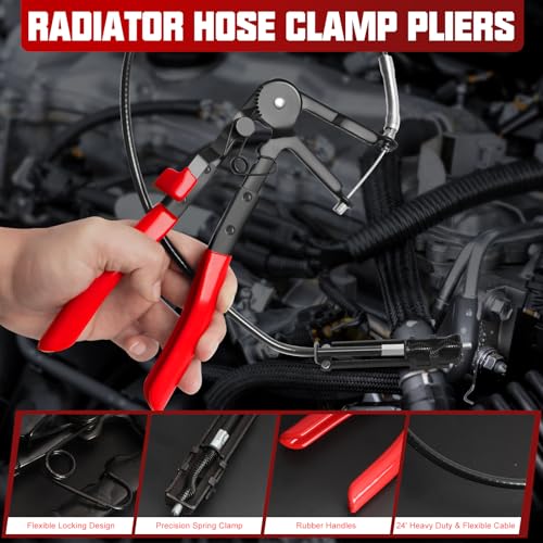 Hose Clamp Pliers Set, 38 Pcs Hose Clamp Kit with Electrical Connector Disconnect Pliers & Terminal Pin Removal Tool, Automotive Radiator Coolant System Repair Tool Set for Car Mechanic DIYer - color: 38 Pcs