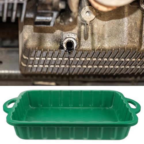 CALLARON 23.5" Oil Drain Pan for Car, Heavy Oil Change Collector Pan Leakproof, Plastic Large Transmission Drain Pan, Changing Oil Pans for Car Truck Engine, Transmission, Fluid Change(Green) - color: Green