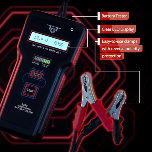 Professional 12V Electronic Battery Tester – Digital Conductance Analyzer for Car Automotive Starter & Alternator Systems, Battery Health & Capacity Checker – B300 by Tech Professional Service Tools - style: B300