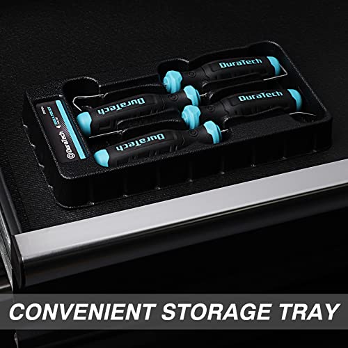 DURATECH 4-Piece Hook and Pick Set, Offset, Straight, 90° Pick and Hook | Precise and Small Pick Tool for Auto, Mechanic and Electronics Maintenance, with Storage Tray - size: 4pc