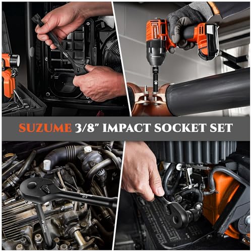 SUZUME 3/8" Drive Impact Socket Set & 3/8 Digital Torque Wrench