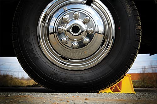 Camco Standard Wheel Chock for Trailers&RVs-Heavy Duty Trailer Wheel Chock Constructed of Durable Plastic w/UV inhibitors-for Use w/Tires Up to 26-inches-Re-Hitch in Confidence-44412,(Pack of 6) - size: Standard (Pack of 6)
