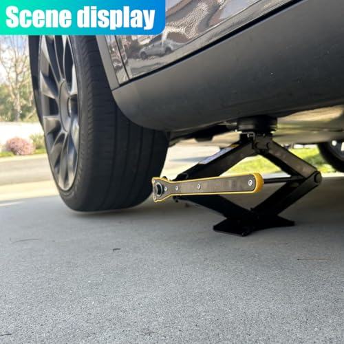 2PCS Car Scissor Jack Kit, Heavy Duty Portable Car Lift Jacks Tool with 2 Ton/4,409 lbs Capacity, Universal Auto Tire Jack with Ratchet Wrench, Auto Emergency Accessories for Cars SUV MPV