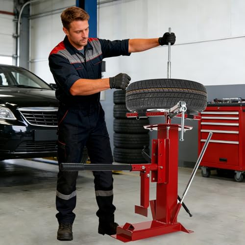Manual Tire Changer, Portable Bead Breaker Tool for 8"-16" Tires | Heavy-duty steel construction with reinforced rectangular base for stable tire mounting and long-lasting durability - size: for 4" - 16.5" Tires