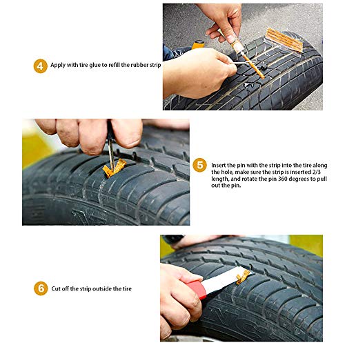 DGZZI Tire Repair Strings Rubber Strip 20PCS Tire Repair Plugs Self Vulcanizing Tire Repair Kit Bacon Strips for Car
