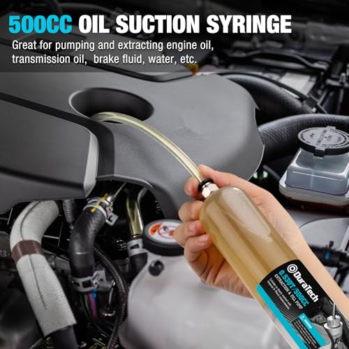 DURATECH 500CC Fluid Extractor, Oil Extractor with Long Hose and Extension Tubes, Brake Fluid Extractor, Fluid Pump Automotive, Suction Pump for Lawn Mowers Cars Ships Golf Carts - size: 500CC